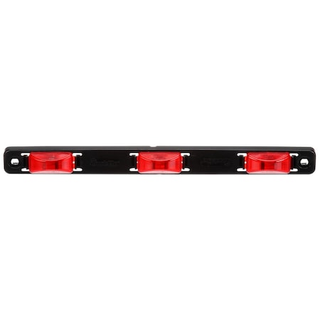 Truck-Lite 15 Series, Incandescent, Identification Bar, Rectangular, Red, 3 Lights, 6 In. Centers, Black, 12V 15745R